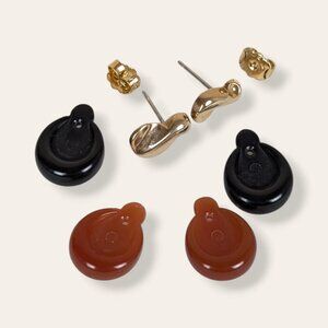 V. Avon Black & Brown Convertible Stud Earrings